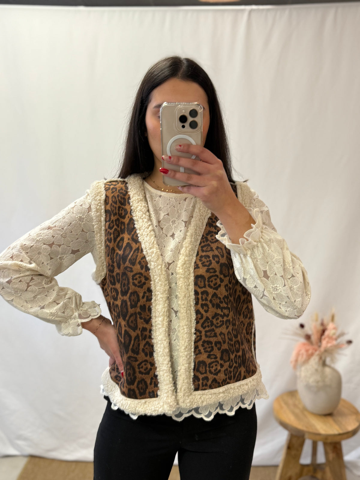 Gilet moumoute léopard - Madrid