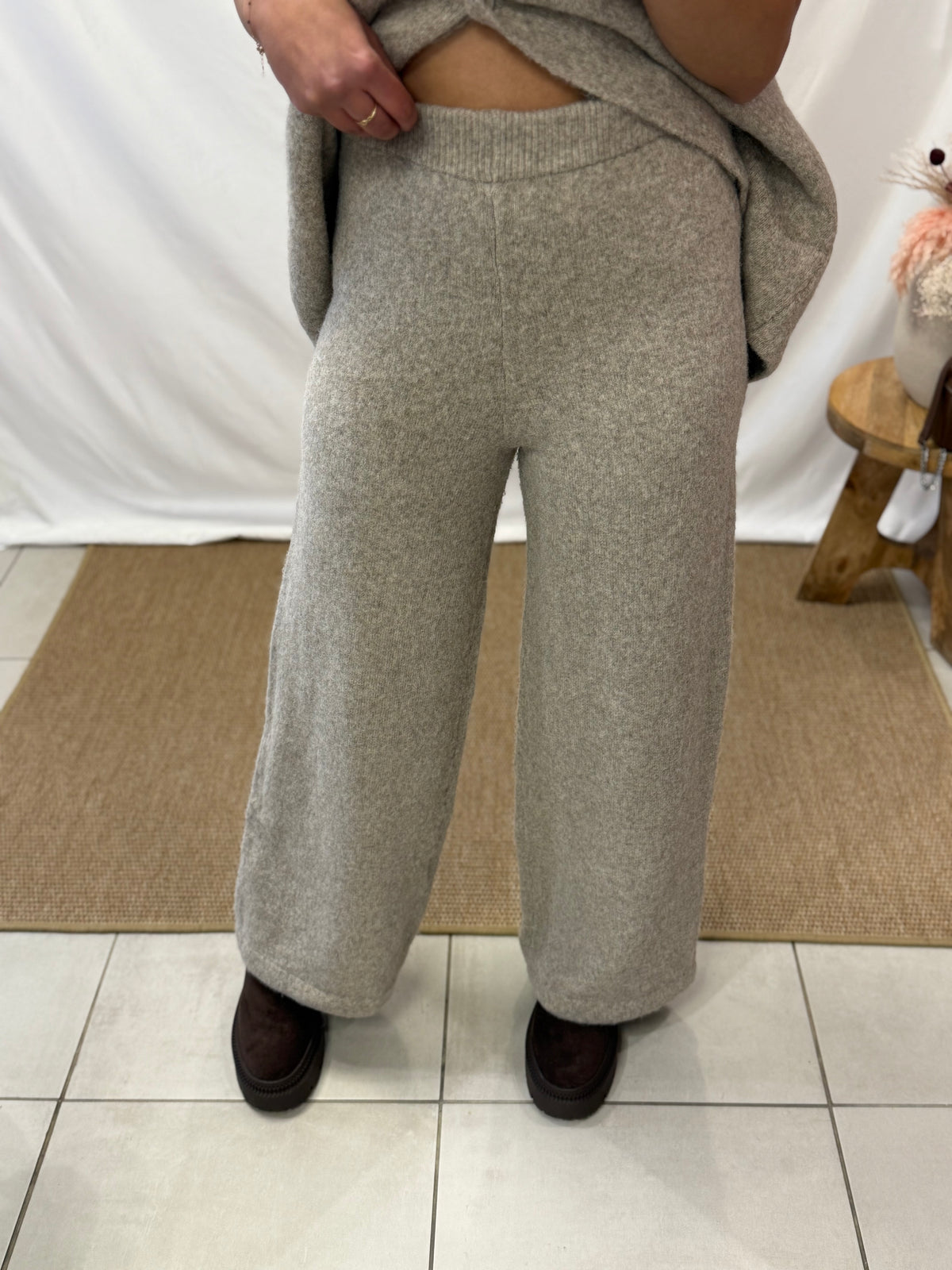 Pantalon maille taupe - Zao