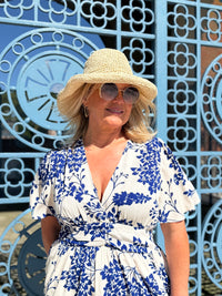 Robe courte motifs blanc - Agathe