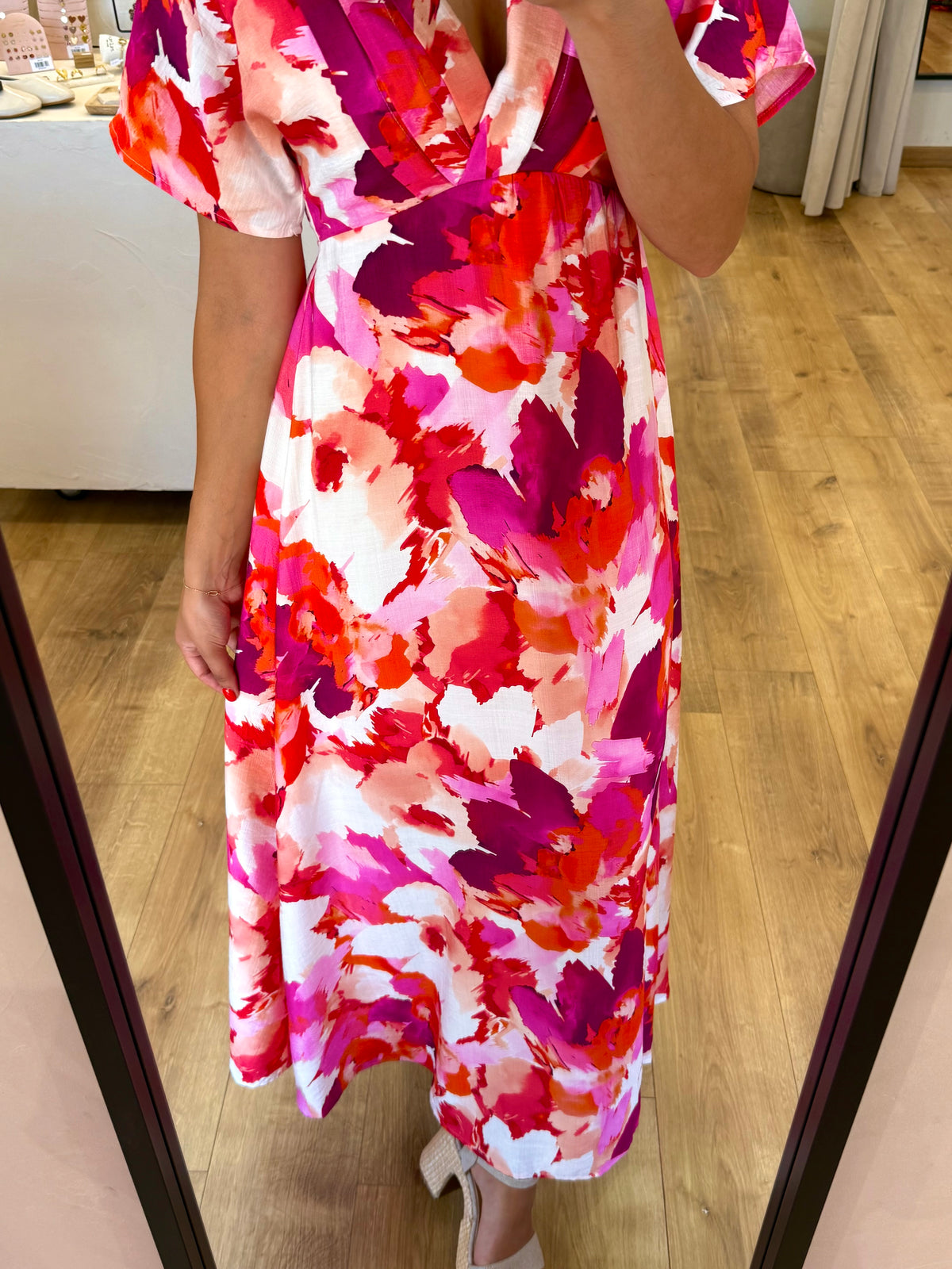 Robe longue rose - isora