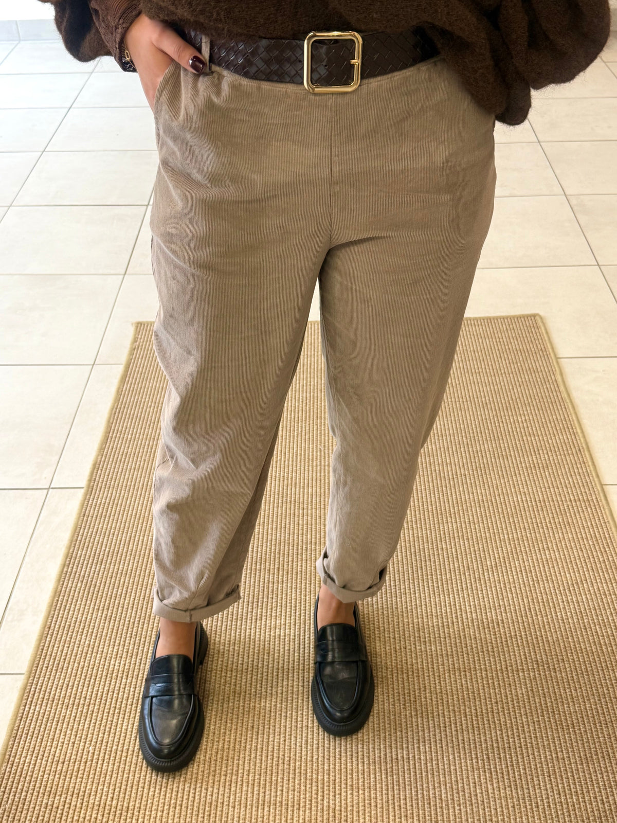 Pantalon velours taupe - Chloé
