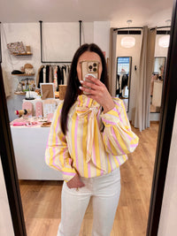 Blouse rayure jaune/rose - Ema