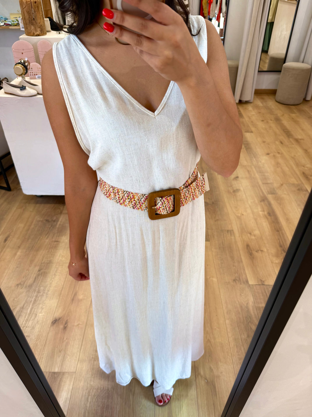 Robe fluide lin - beige