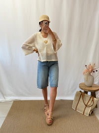 Haut crochet écru - Soleil