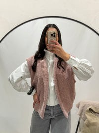 Gilet rose poudré  - ASTHER