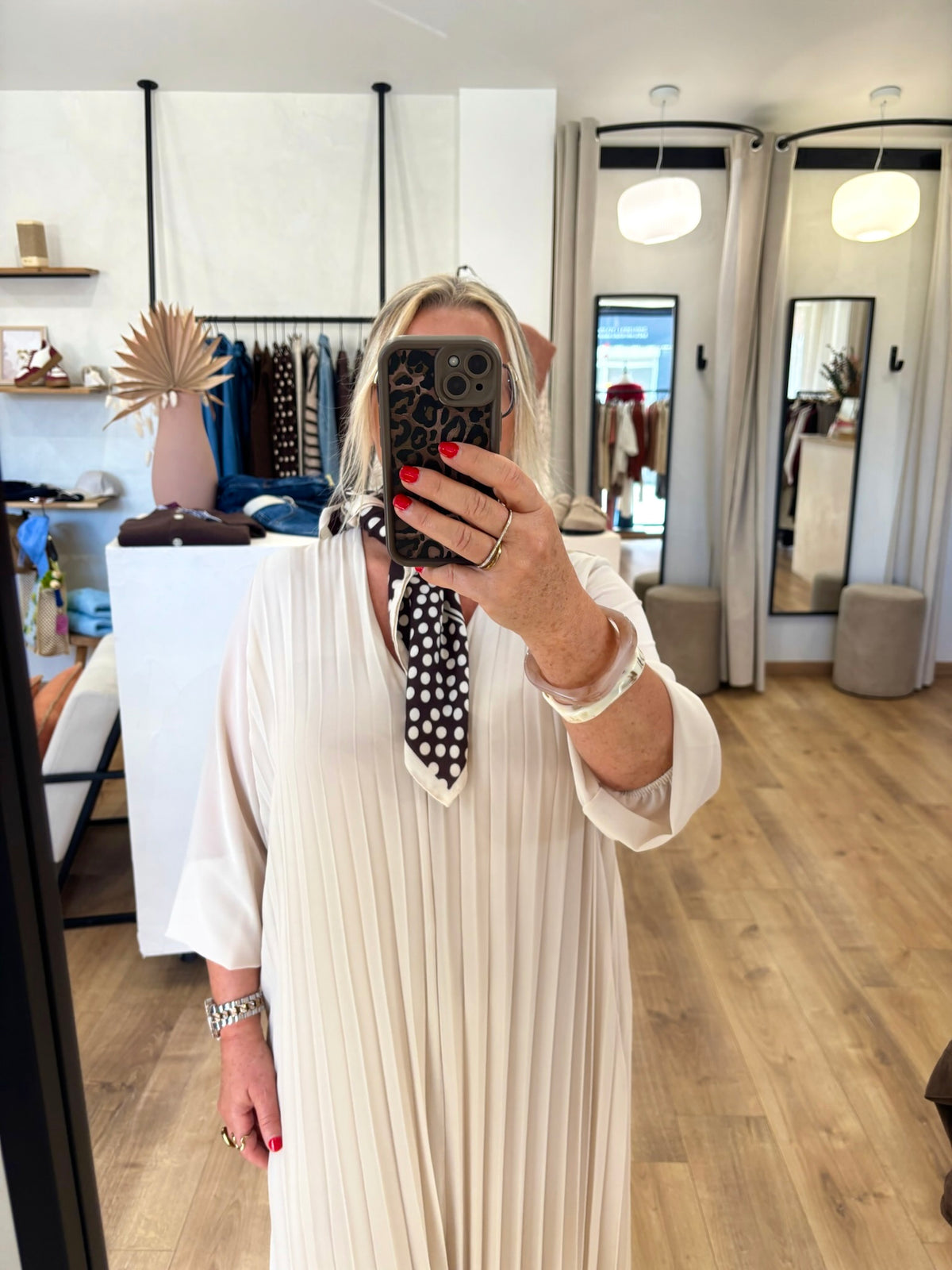 Robe plissé beige GT - Adrana