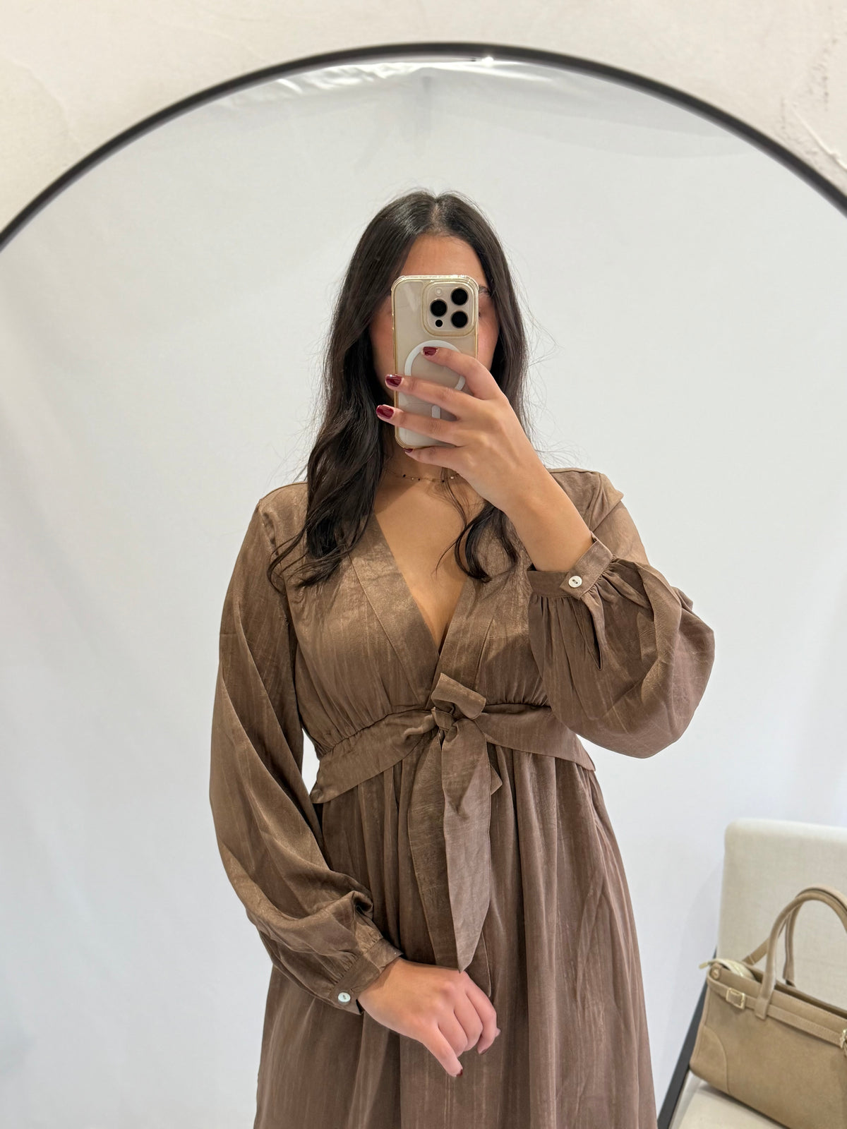 Robe longue marron - Mia