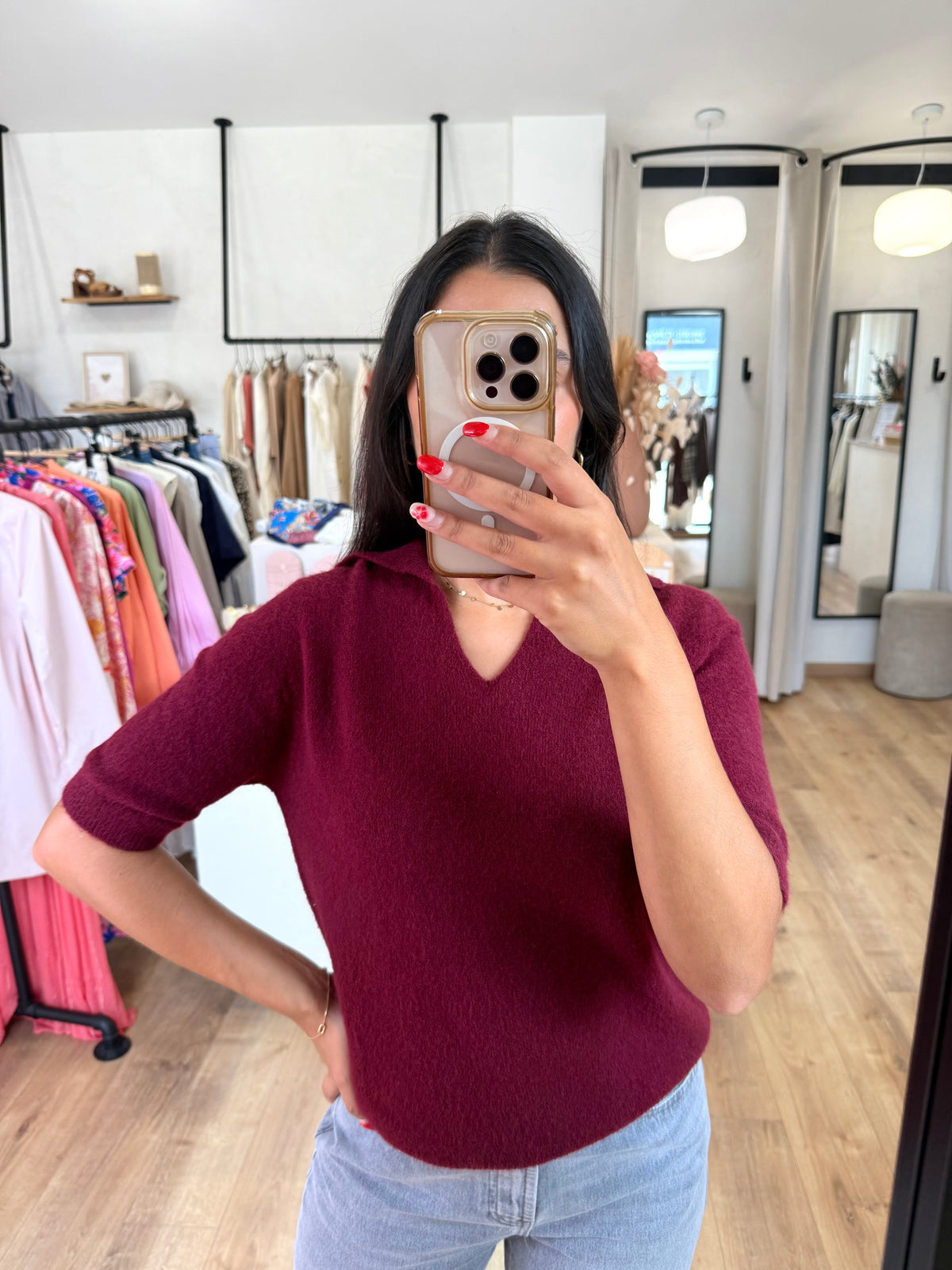 Pull alpaga bordeaux - Emma
