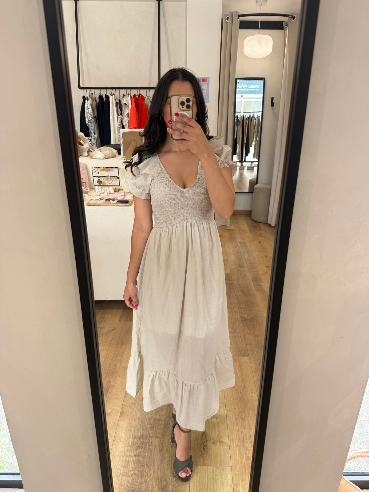 Robe longue beige - elatha