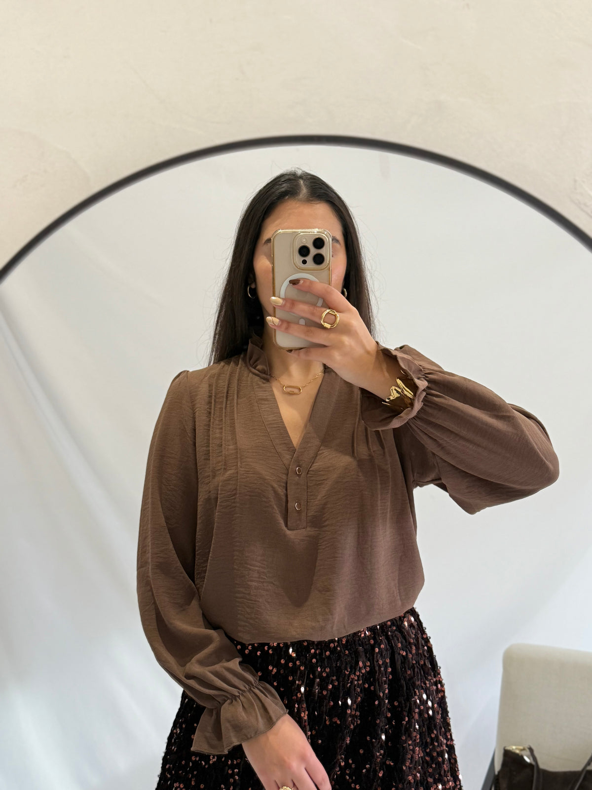 Blouse café- Astrid