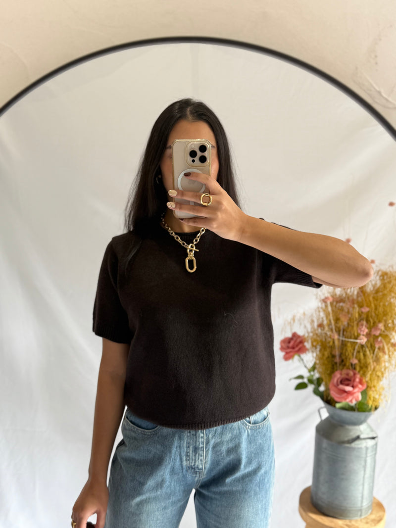 Pull sans manche marron - Mario