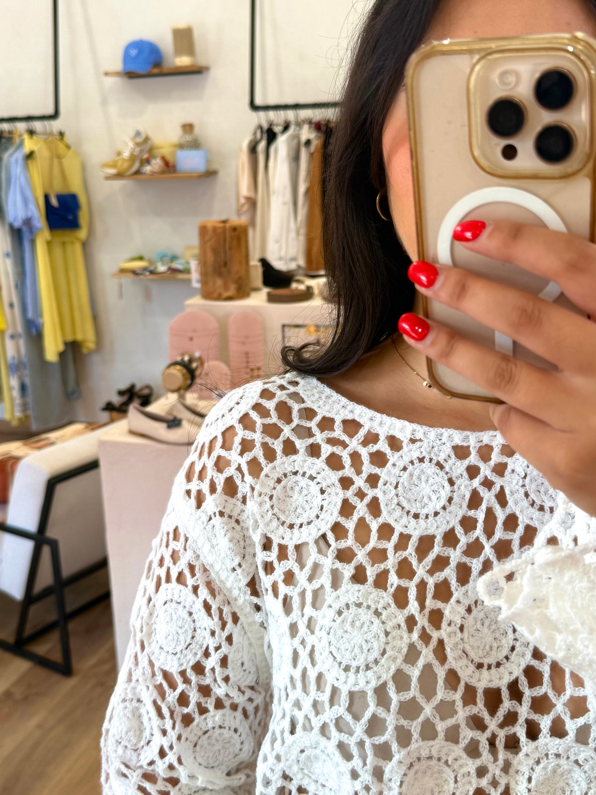 Haut crochet blanc-Romy