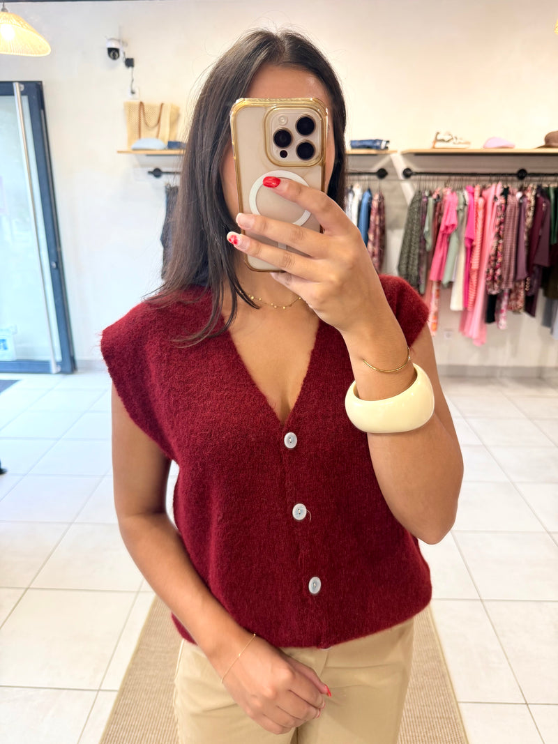 Gilet bordeaux - Alma