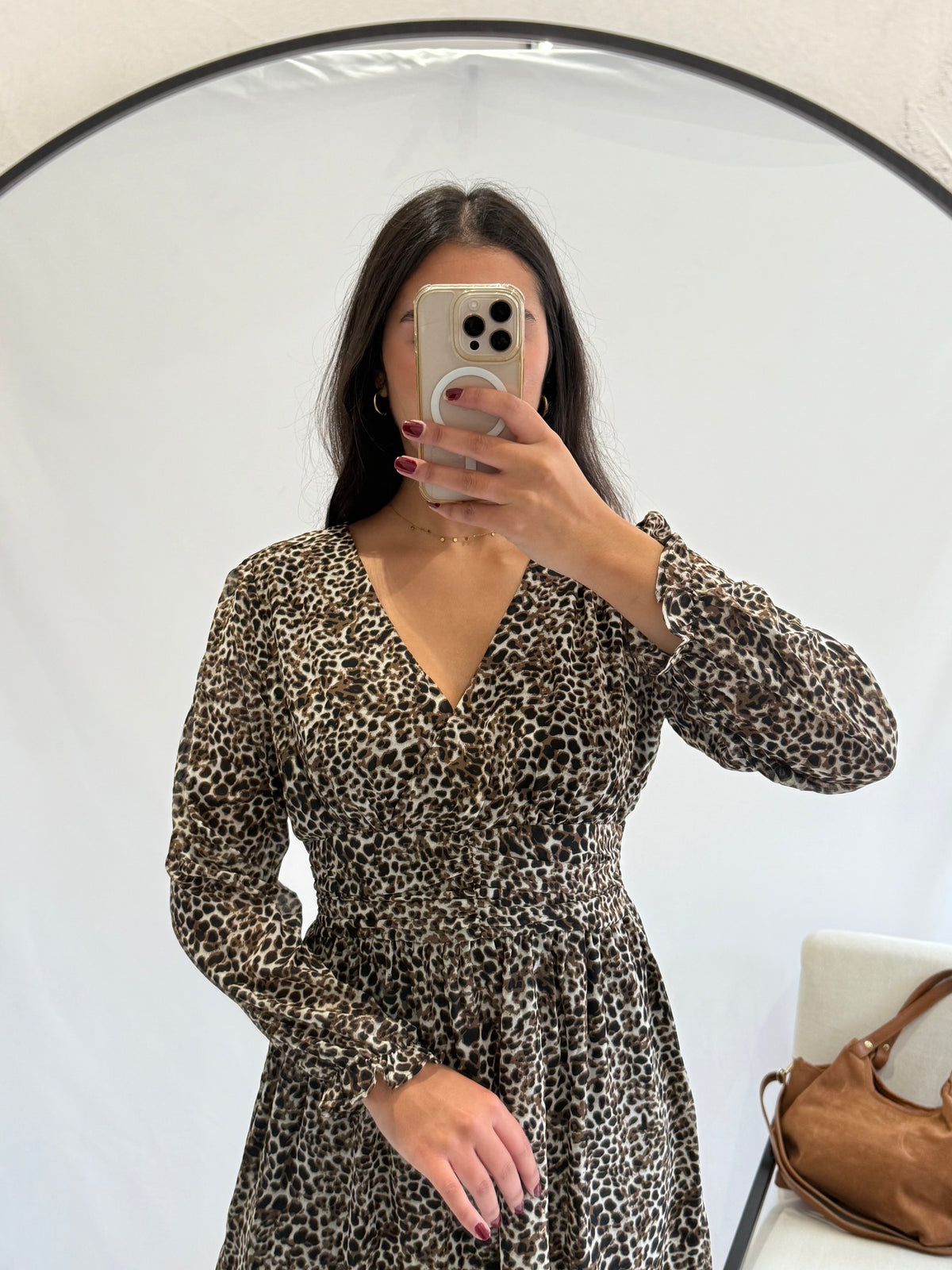 Robe courte marron - Elisa