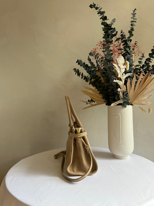 Sac cuir daim beige - Bowling