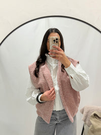 Gilet rose poudré  - ASTHER
