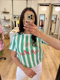 Tee shirt rayure vert - Nina