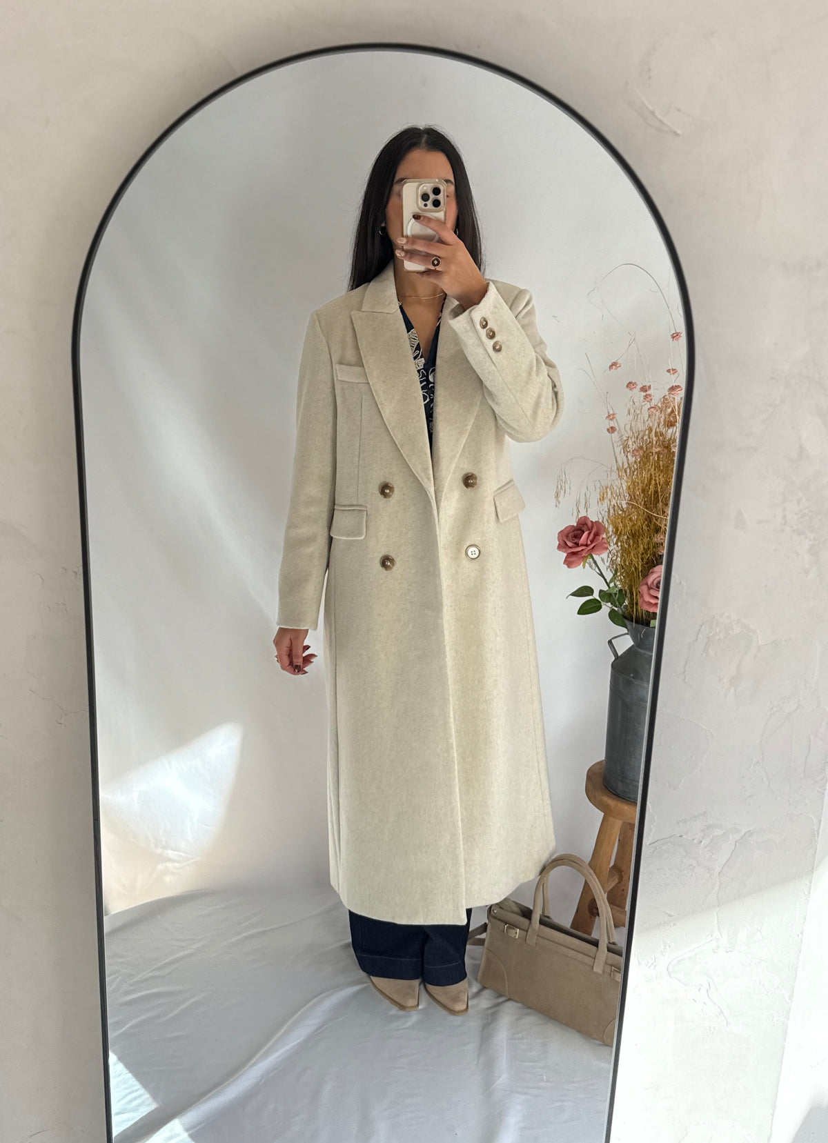 Manteau long écru- Polio