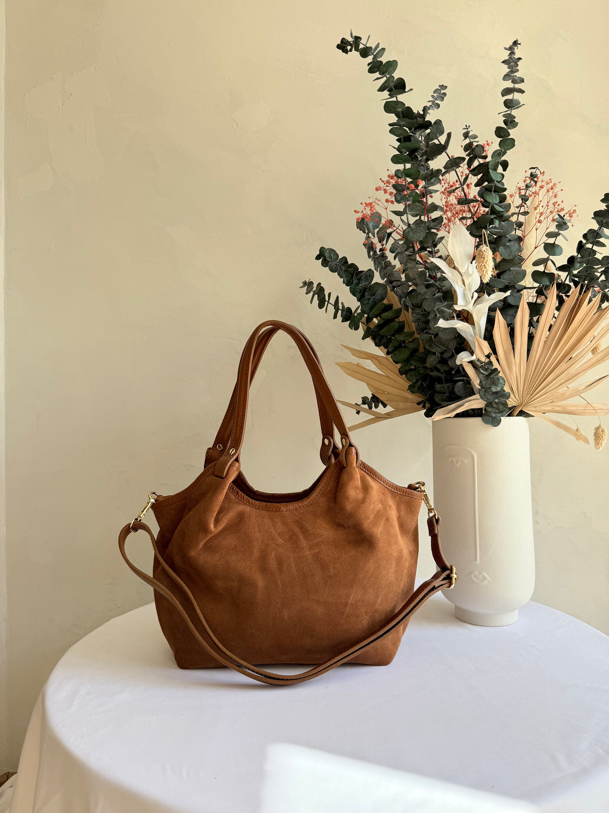 Sac cuir daim Camel- Jade