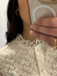 Blouse dentelle beige - Léo