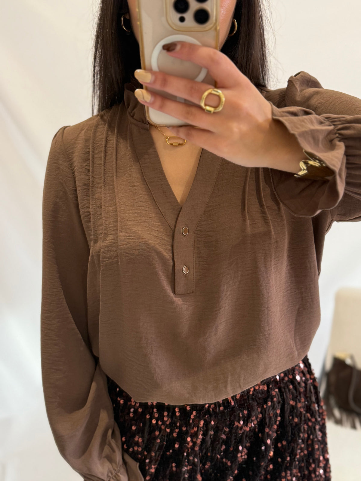 Blouse café- Astrid