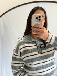 Pull rayure gris - Nat