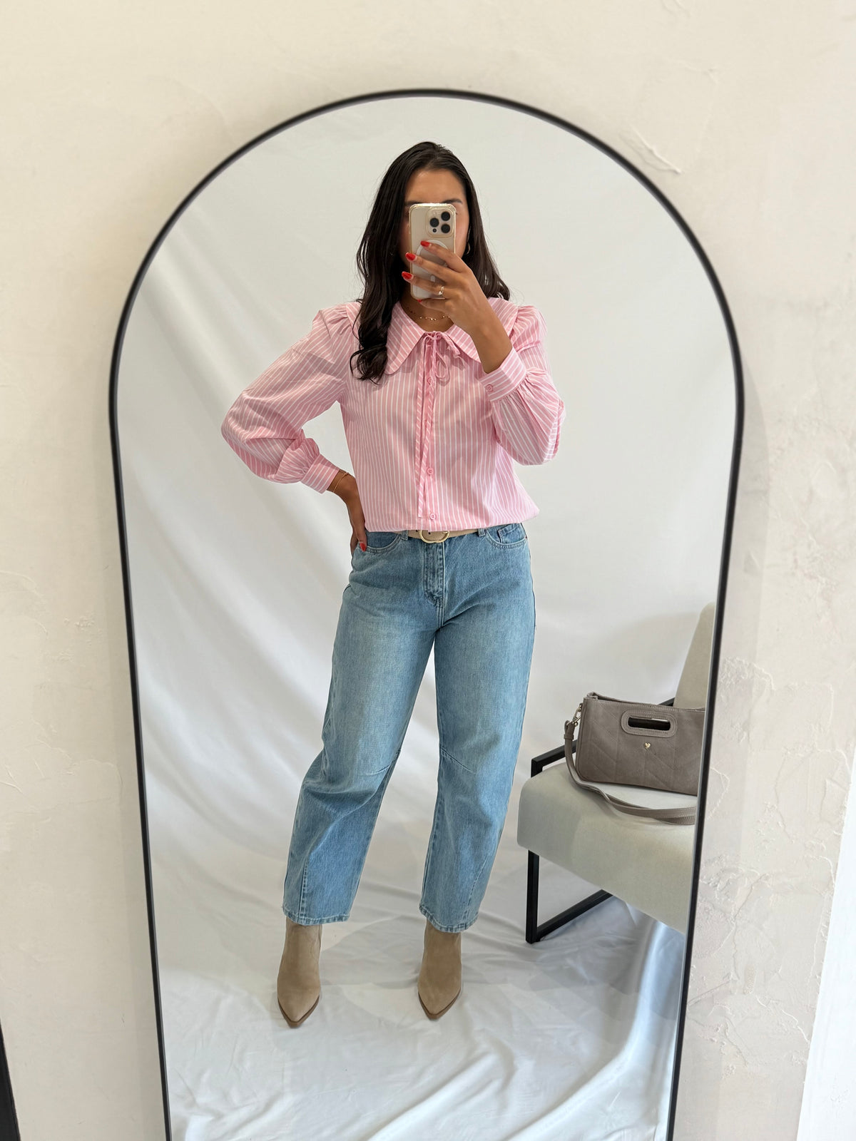 Blouse rayure rose - Rosie