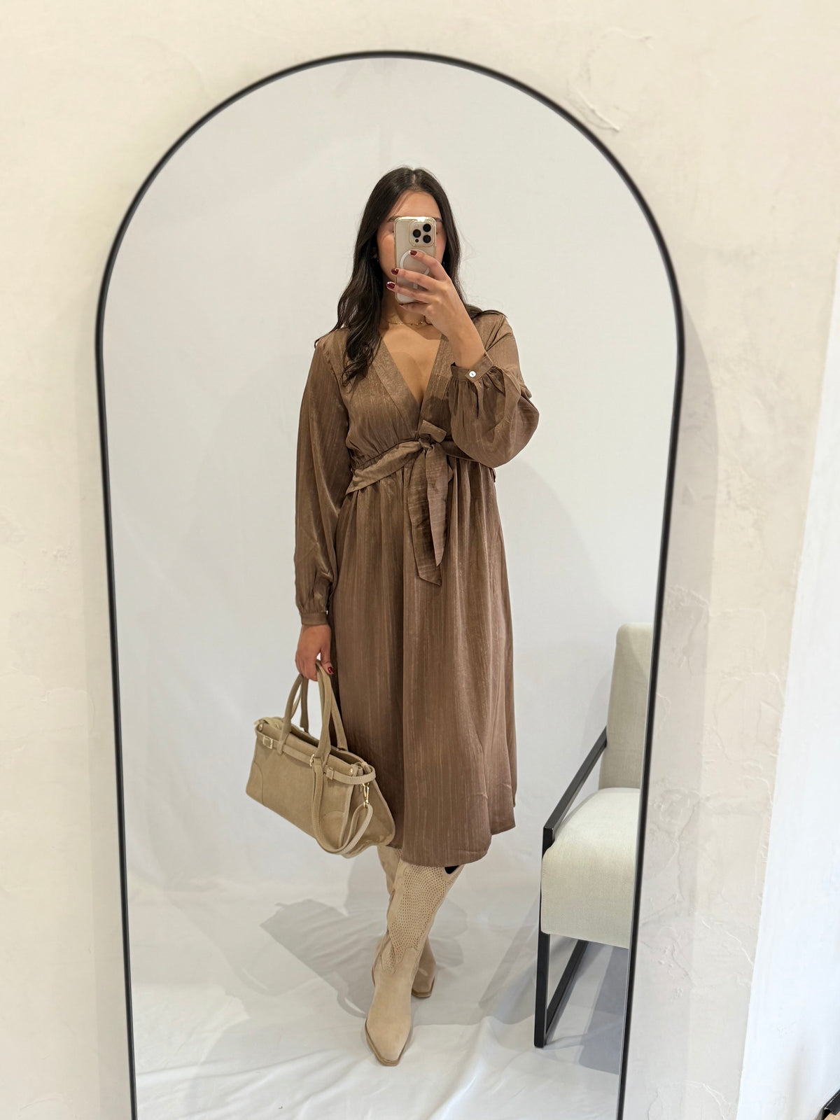 Robe longue marron - Mia