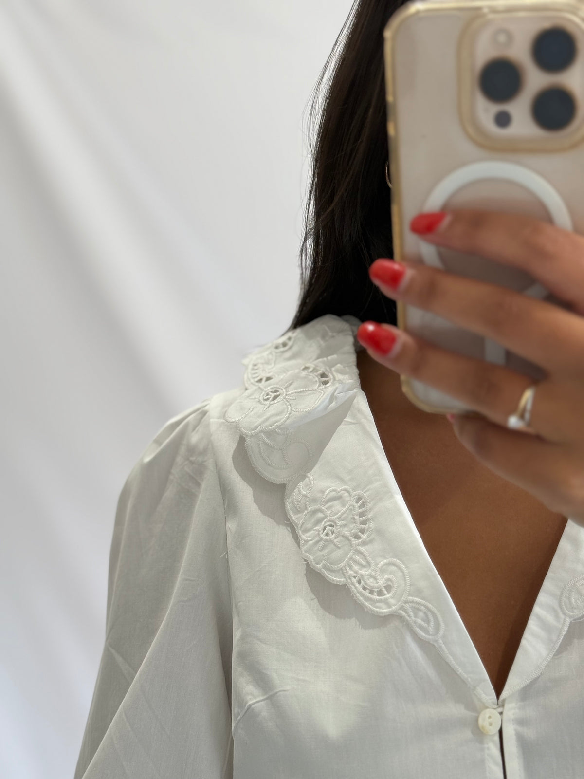 Blouse broderie blanc - Oscar