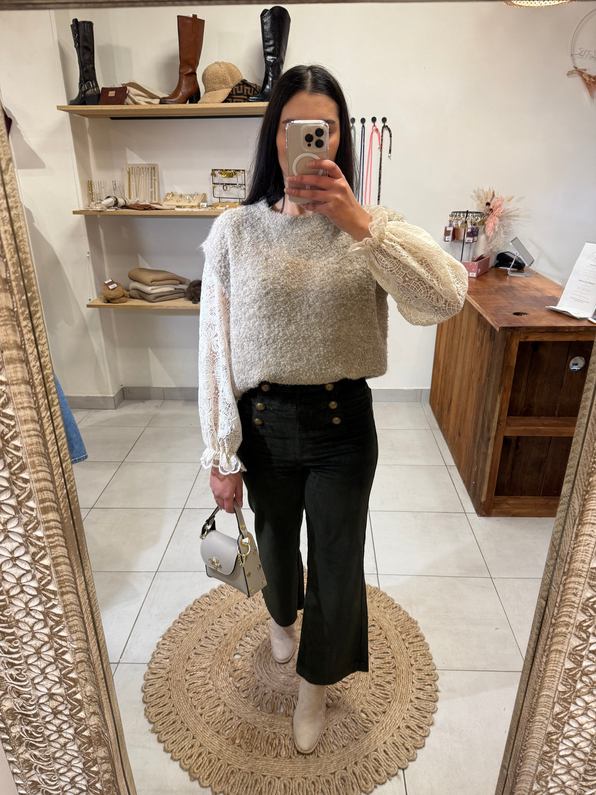 Pull sans manches Taupe - Nany