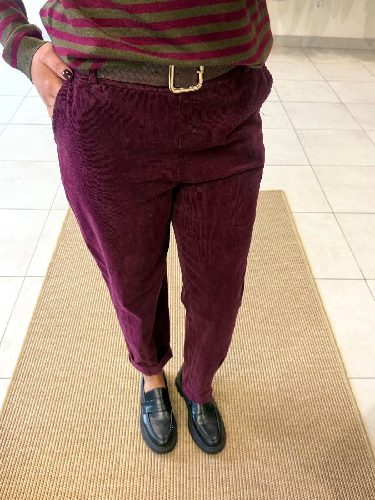 Pantalon velours bordeaux - Chloé