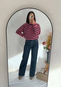 Pull rayure rose - Elina