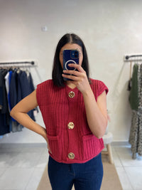 Gilet Boutons Bordeaux - ALIAS