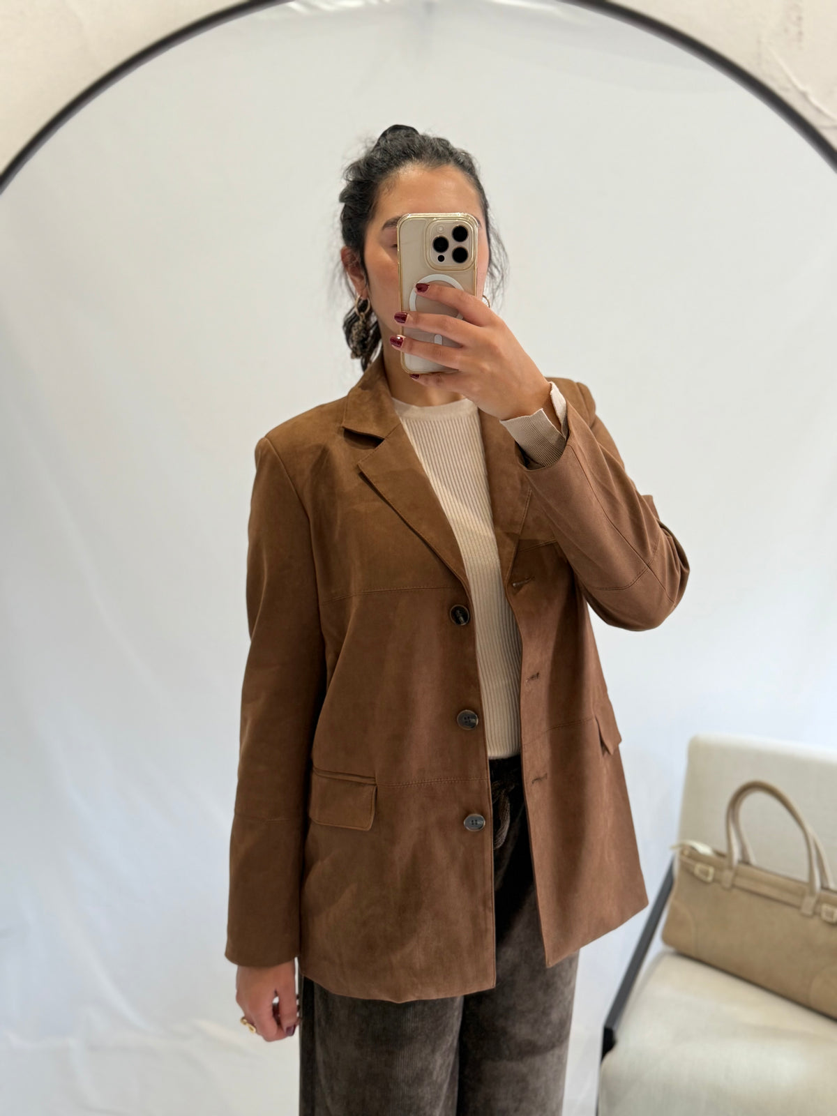 Blazer suédine Camel - Maddy