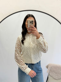 Blouse dentelle beige - Léo
