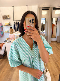 Robe vert - rayure