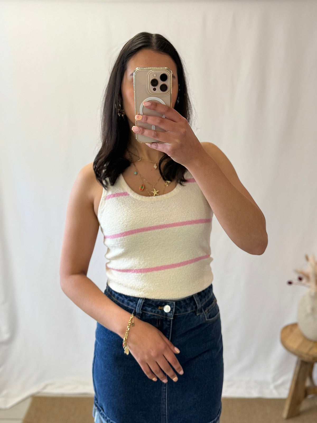 Top rayure rose - Alex