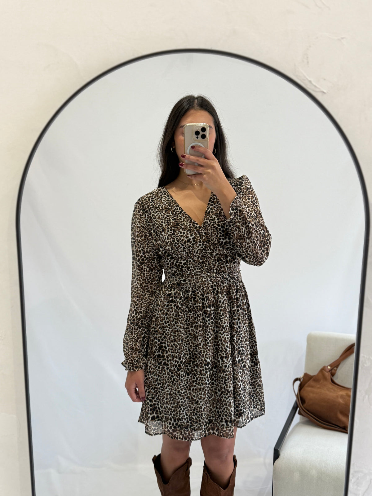 Robe courte marron - Elisa