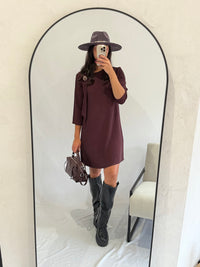 Robe courte prune - Eloane