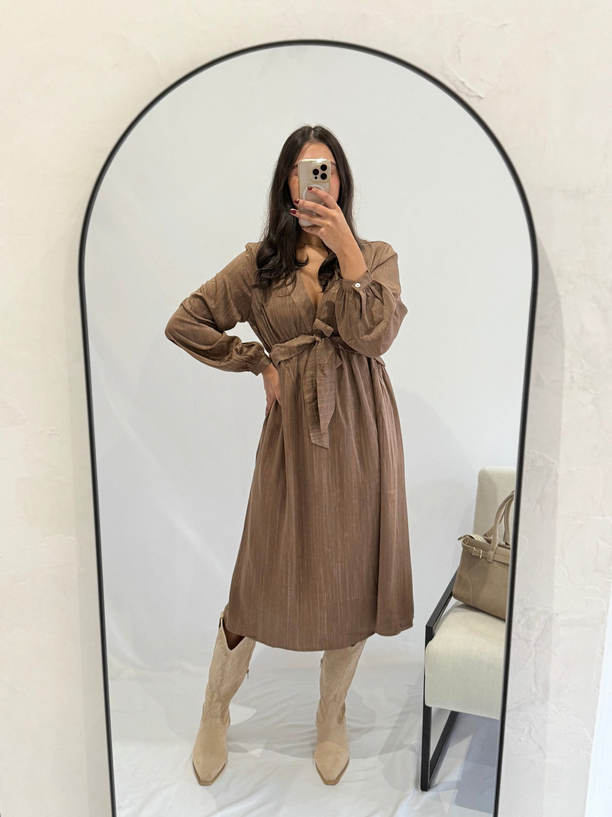 Robe longue marron - Mia