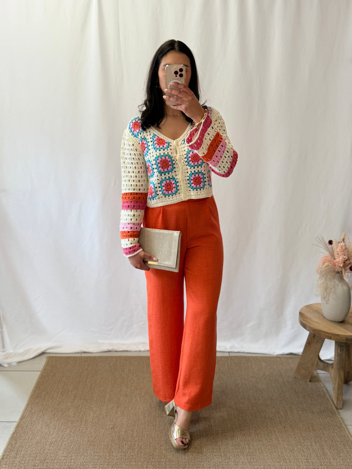 Pantalon fluide orange - Melina