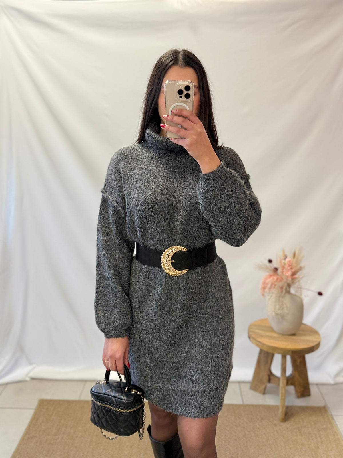 Robe pull gris foncé - Gulia