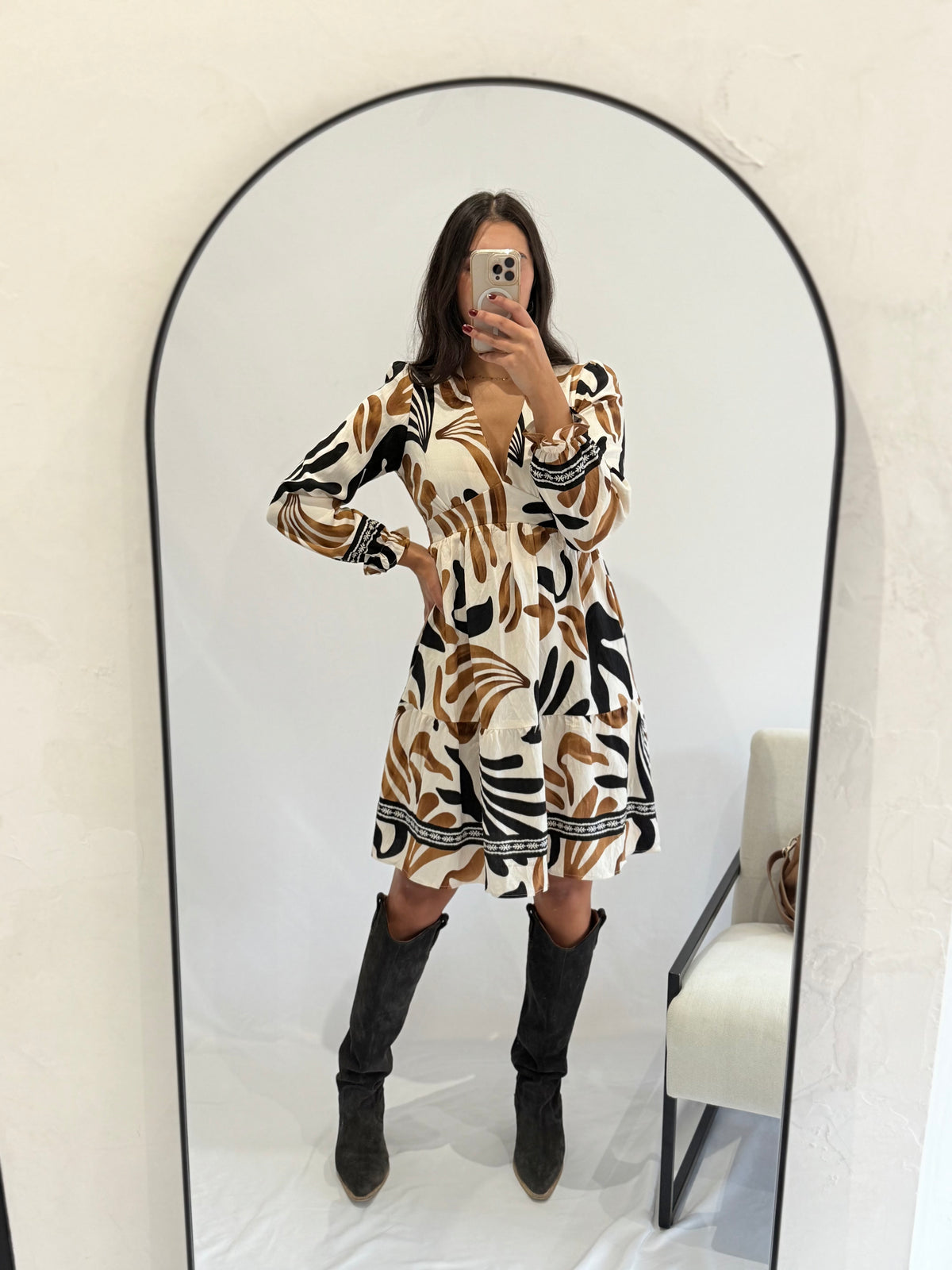 Robe courte motifs camel - Louise
