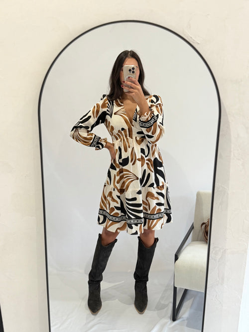 Robe courte motifs camel - Louise