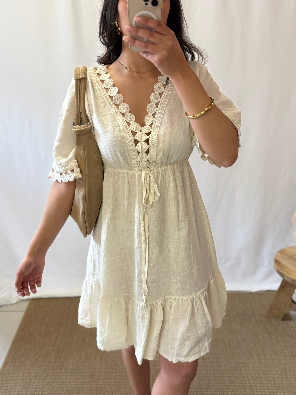 Robe broderie lin - Julio