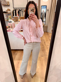Blouse rayure rose - Lina