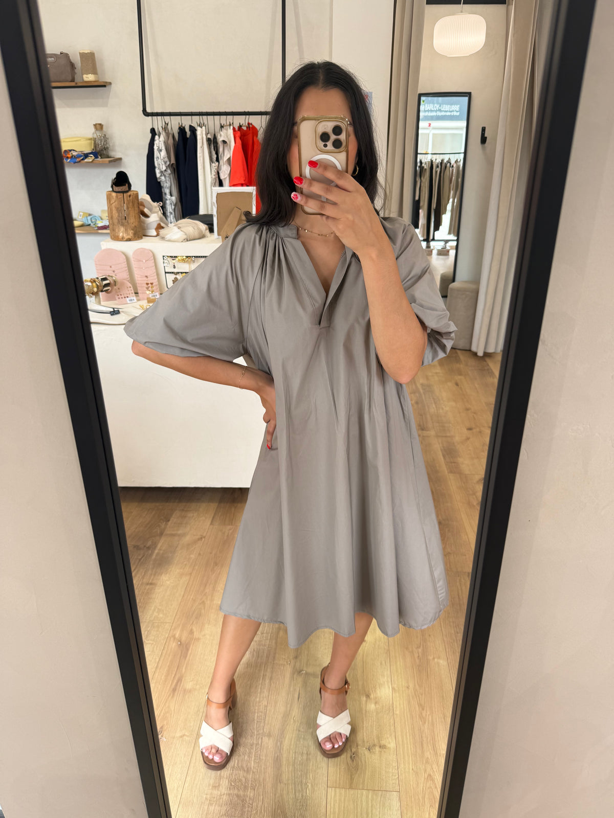 Robe courte taupe - Agatha