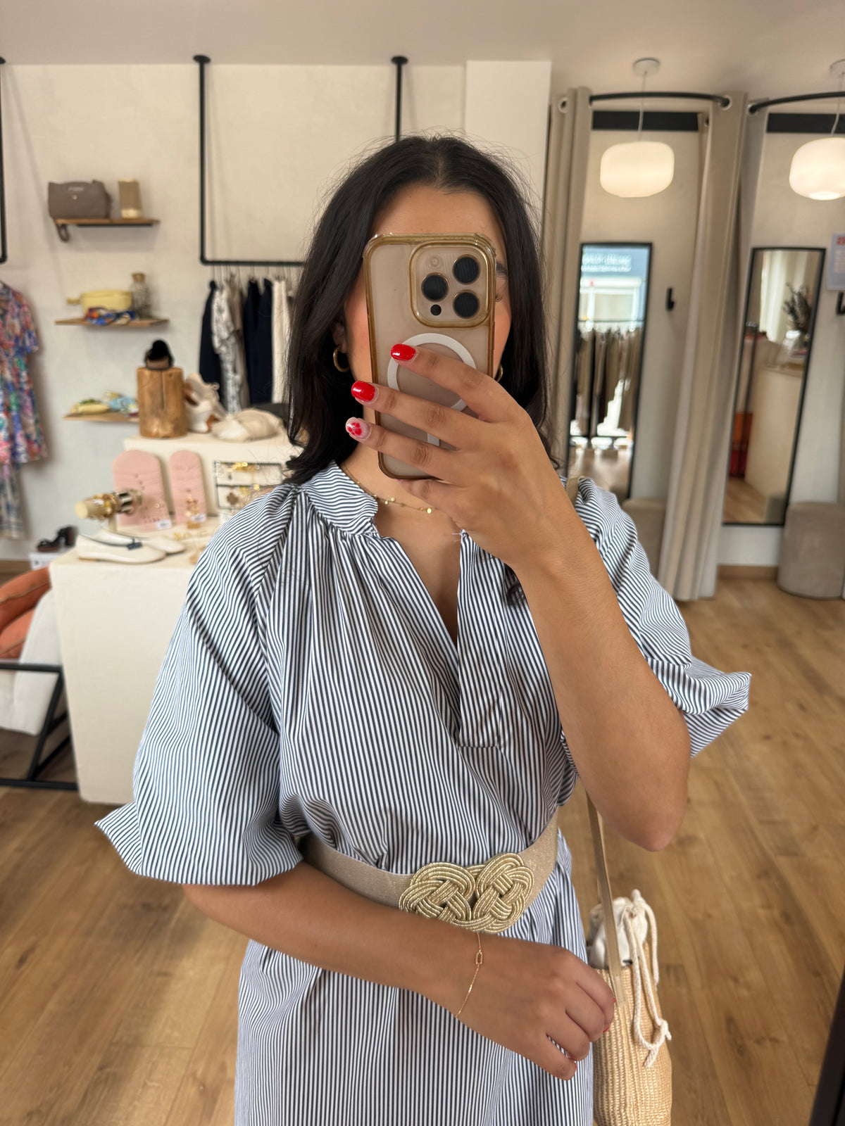 Robe marine - rayure