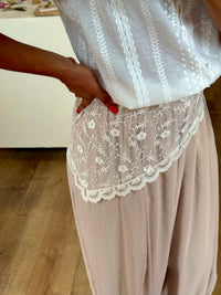 Voile Dentelle Beige - Agathe