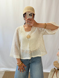 Haut crochet écru - Soleil